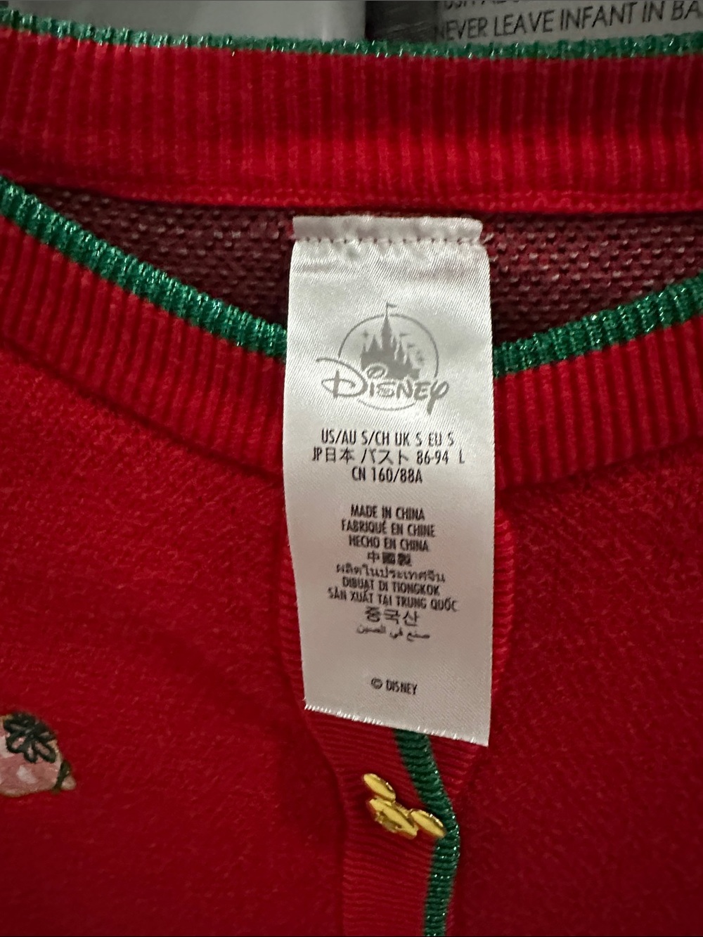 Disney Red Holiday Mickey & Minnie Cardigan Sweater - Picture 3 of 11